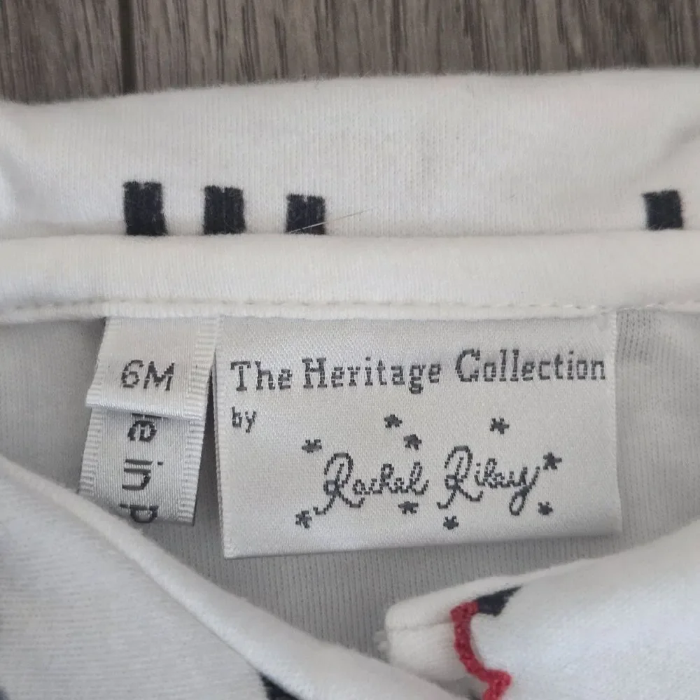 Rachel Riley 6M British Royal Guard Cotton Footed Sleeper White Red Soldier